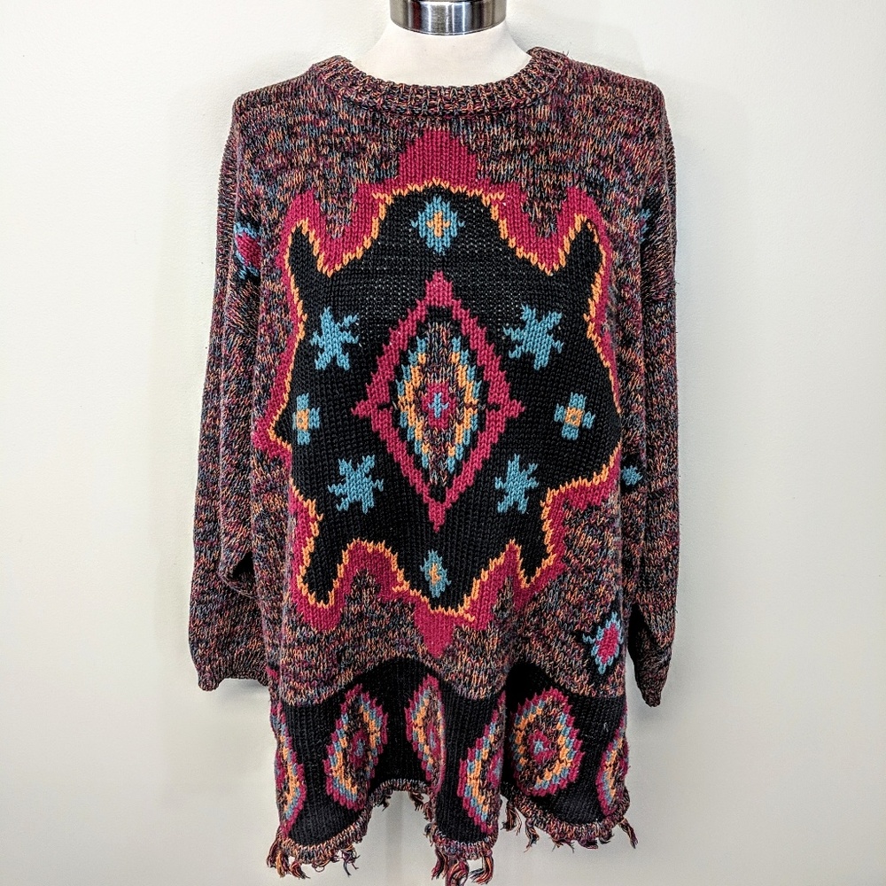 Multicolor Geometric Pattern Sweater - image 1